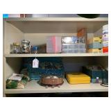 Sewing notions; all on top 2 shelve...