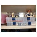 Sewing notions; all on top 2 shelve...