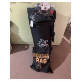 Boxing/punching bag, hanger and glo...