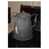Gray enamelware coffee pot...