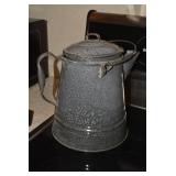 Gray enamelware coffee pot...