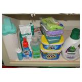 Towels, soap, sponges, cleaning sup...