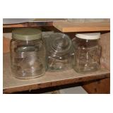 Tupperware, glass canisters, bowls,...