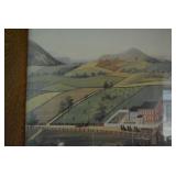 Wood framed farm scene picture...