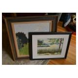 Watercolor and hand painted framed ...