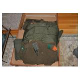 Sampson suitcases with military clo...