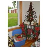 Christmas wreaths, train, trees, to...