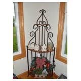 Metal and wood corner shelf; shelf ...