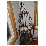 Metal and wood corner shelf; shelf ...