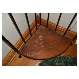 Metal and wood corner shelf; shelf ...
