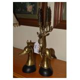 Brass deer and duck bookends...