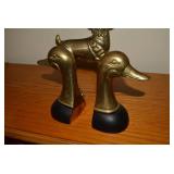Brass deer and duck bookends...