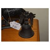 Cast iron dog nut cracker and bell...