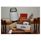 Lantern, knife sharpening kit, Ward...