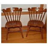 (2) Matching wood chairs...