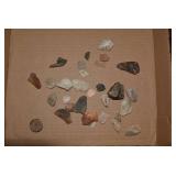 Collection of various stone pieces,...