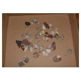 Collection of various stone pieces,...