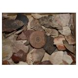 Collection of various stone pieces,...