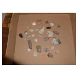 Collection of various stone pieces,...
