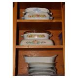 Casseroles and plates; all on 3 she...