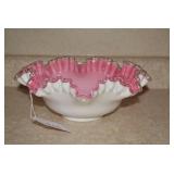 Ruffled Silvercrest bowl, pink and ...