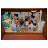 Assorted cleaning supplies; all und...