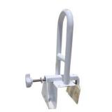 Clamp-On Bathtub Safety Grab Bar Tub Rail White Metal 300 lb Capacity