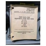Retail / collector value: about $800–$1,400+, Vintage Military TV-7D/U Electron Tube Tester With Case, Cords & Army Test Data Manual