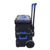 Retail value: about $120–$180 new. Kobalt 2-Piece Rolling Tool Box Stack With Telescoping Handle