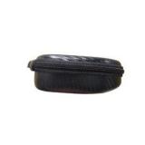 Black Semi-Hard Shell Zipper Carrying Case With Carabiner Clip