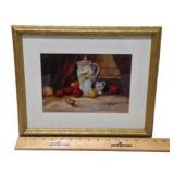 Framed Still Life Fruit Pitcher Wall Art Gold Frame Approx. 16x12