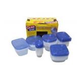 GladWare Plastic Food Storage Containers With Blue Lids 27 Containers