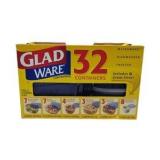 GladWare Plastic Food Storage Containers With Blue Lids 27 Containers