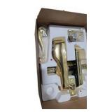 Schlage Brass Finish Keypad Door Lock Set With Handles and Hardware