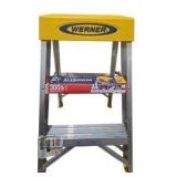 Retail price new: $69.97 at Home Depot Werner 2 ft Aluminum Step Ladder – 300 lb Load Capacity – Type IA – New