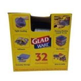 GladWare Plastic Food Storage Containers With Blue Lids 27 Containers