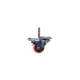 Set of 8 Orange Swivel Caster Wheels With Brakes & Mounting Screws