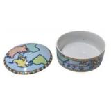 Tiffany & Co. Japan Porcelain World Map Lidded Trinket Box