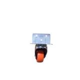 Set of 8 Orange Swivel Caster Wheels With Brakes & Mounting Screws