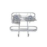 Mixed Bathroom Hardware Lot Korky Toilet Seal Shower Hose Tub Spout Grab Bar and Shower Caddy and Bathtub Safety Grab Bar Rail With Mounting Hardware