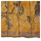 Asian Style Paper Parasol Umbrella Crane and Tree Design Wood Handle