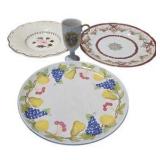 Assorted Vintage Decorative Porcelain Plates & Pedestal Cup Lot