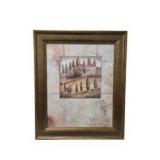 Pair of Framed Tuscan Landscape Wall Art Prints Gold Tone Frames Approx. 20x24