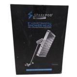 SparkPod 8" Luxury Rainfall Shower Head With 11" Adjustable Arm Matte Black