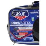 Retail price new: $80–$140 K&K Snow Socks Ultra Grip Series Tire Traction Socks – Size Large – Pair with Storage Bag