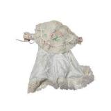 Lot of Cloth Folk Art Dolls – Amish Style, Handmade Fabric Dolls & Large White Lace Doll