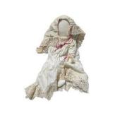 Lot of Cloth Folk Art Dolls – Amish Style, Handmade Fabric Dolls & Large White Lace Doll