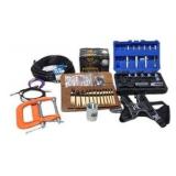 Mixed Tools, Pet and Household Lot With Socket Set, Dog Harness and Black Flag Fogger