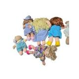 Large Lot Vintage Cabbage Patch Kids Style Dolls, Mattel Hasbro Xavier Roberts, Assorted Cloth Dolls
