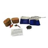 Assorted Mini Cultural Decor Lot - Guatemala Trouble Dolls, Ornate Brooch, Mini Pouches & Boxes